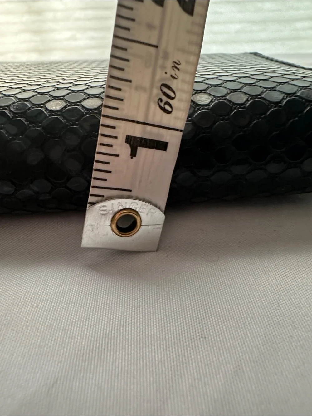 Black Textured Faux Snakeskin Zip Around Wallet
